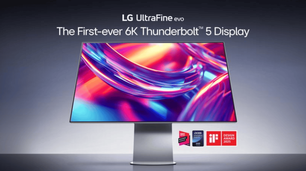LG UltraFine evo 6K – монитор от бъдещето с 6K резолюция, Thunderbolt™ 5 и дизайн, вдъхновен от минимализма и творческата свобода.