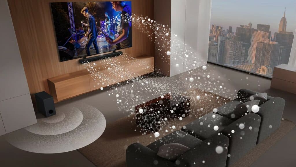 Поп музиката и аудио технологиите се развиват заедно. LG Soundbar S70TY пресъздава модерното звучене с детайлен, пространствен и динамичен звук.
