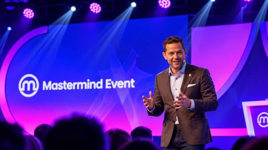 Орян Селе представи „Силата на почти нищото“ на Mastermind Event 2026 в София – лекция за дисциплината, сложната лихва, лидерството и личностното развитие.